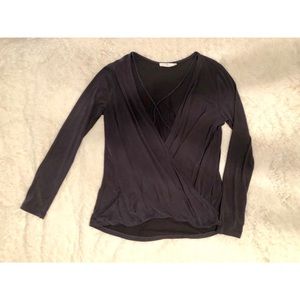 Navy/Grey cross low cut top